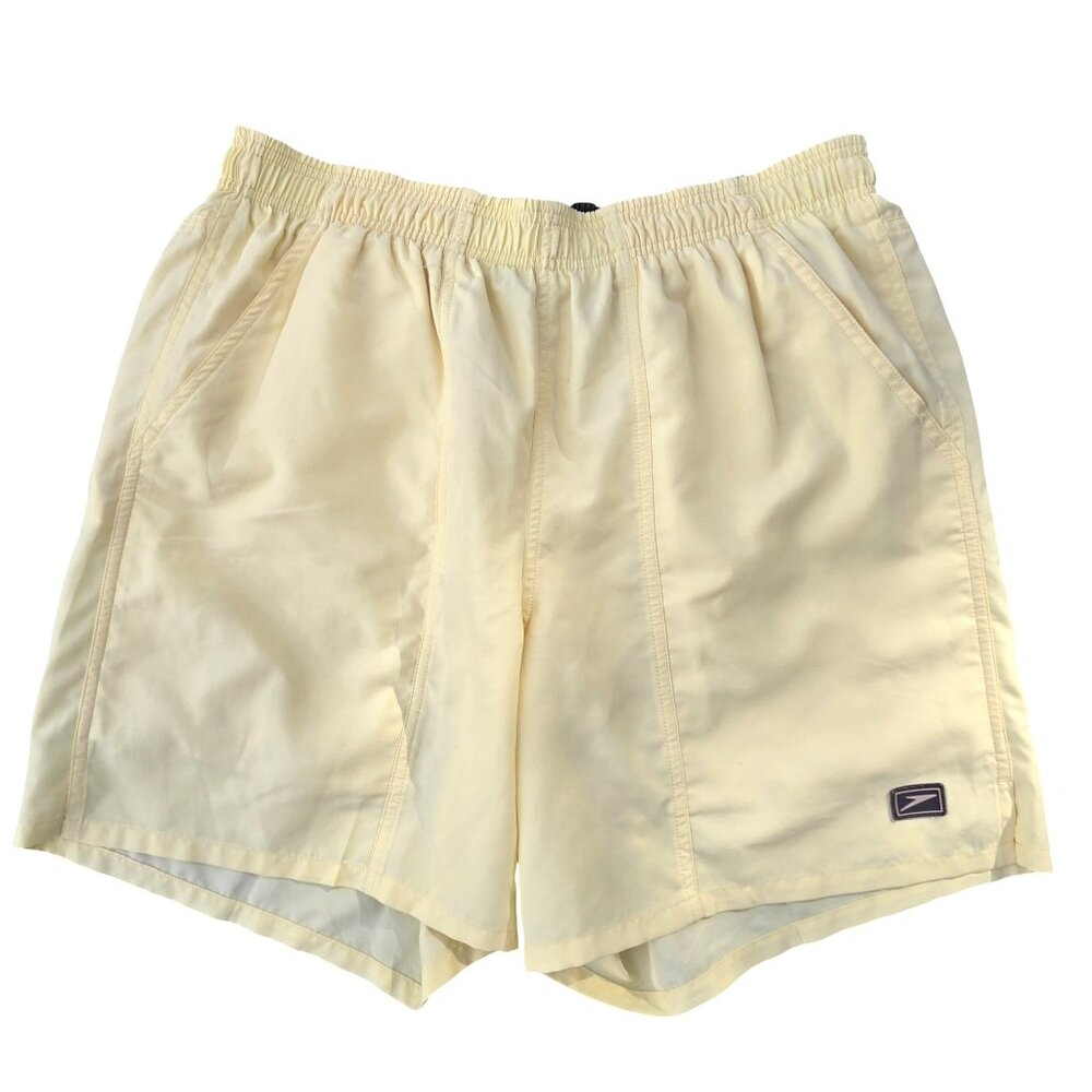 Speedo vintage Men's Yellow Elastic Waist Swim Shorts Size M